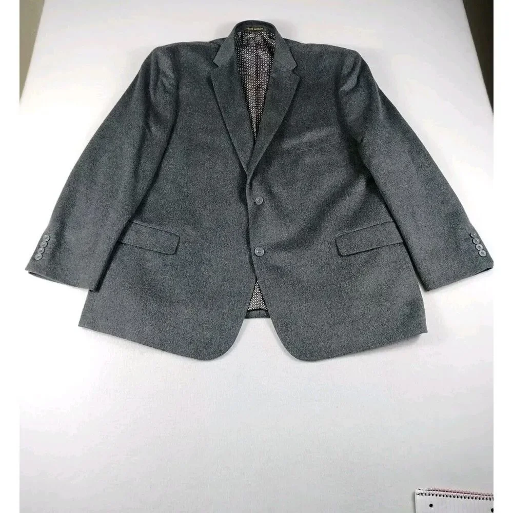 Pierre Laurant Blazer‎ Mens 52R Gray Wool Silk Corpcore Professional Career